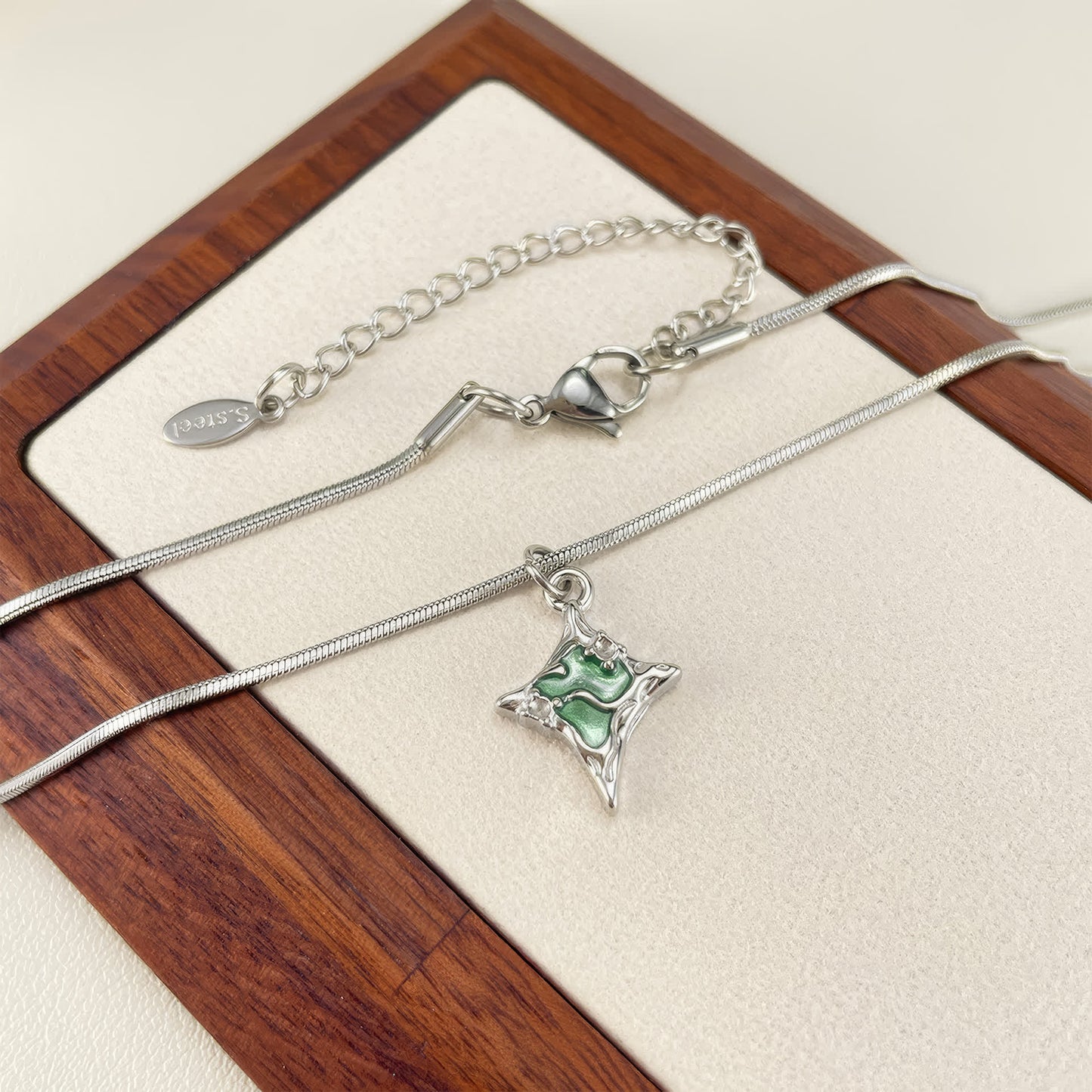 STARLIGHT Crystal Necklace - Silver - Additional View - Ohh Glam
