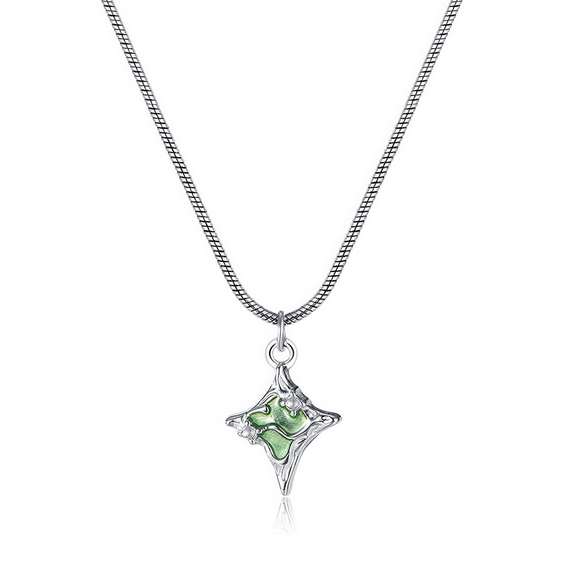 STARLIGHT Crystal Necklace - Silver - Front View - Ohh Glam