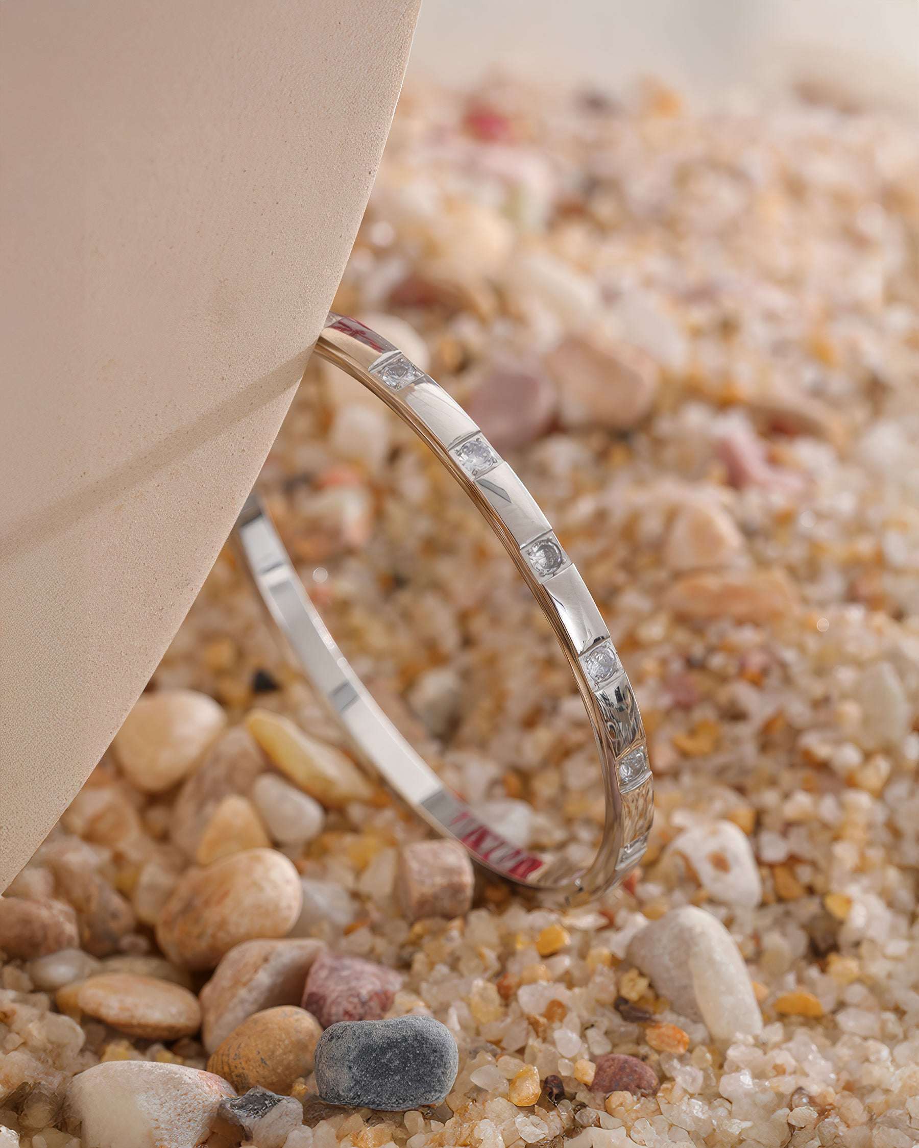 STELLA Crystal Bangle Bracelet - Gold - Back View - Ohh Glam