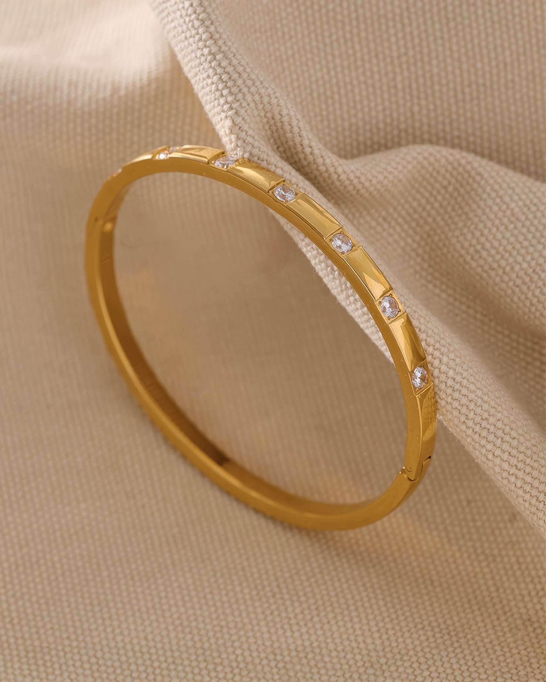 STELLA Crystal Bangle Bracelet - Gold - Additional View - Ohh Glam