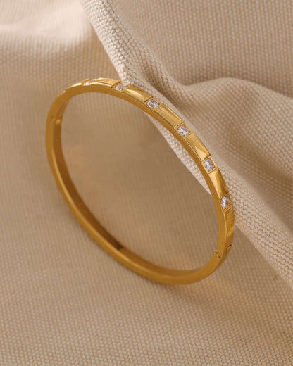 STELLA Crystal Bangle Bracelet - Gold - Additional View - Ohh Glam