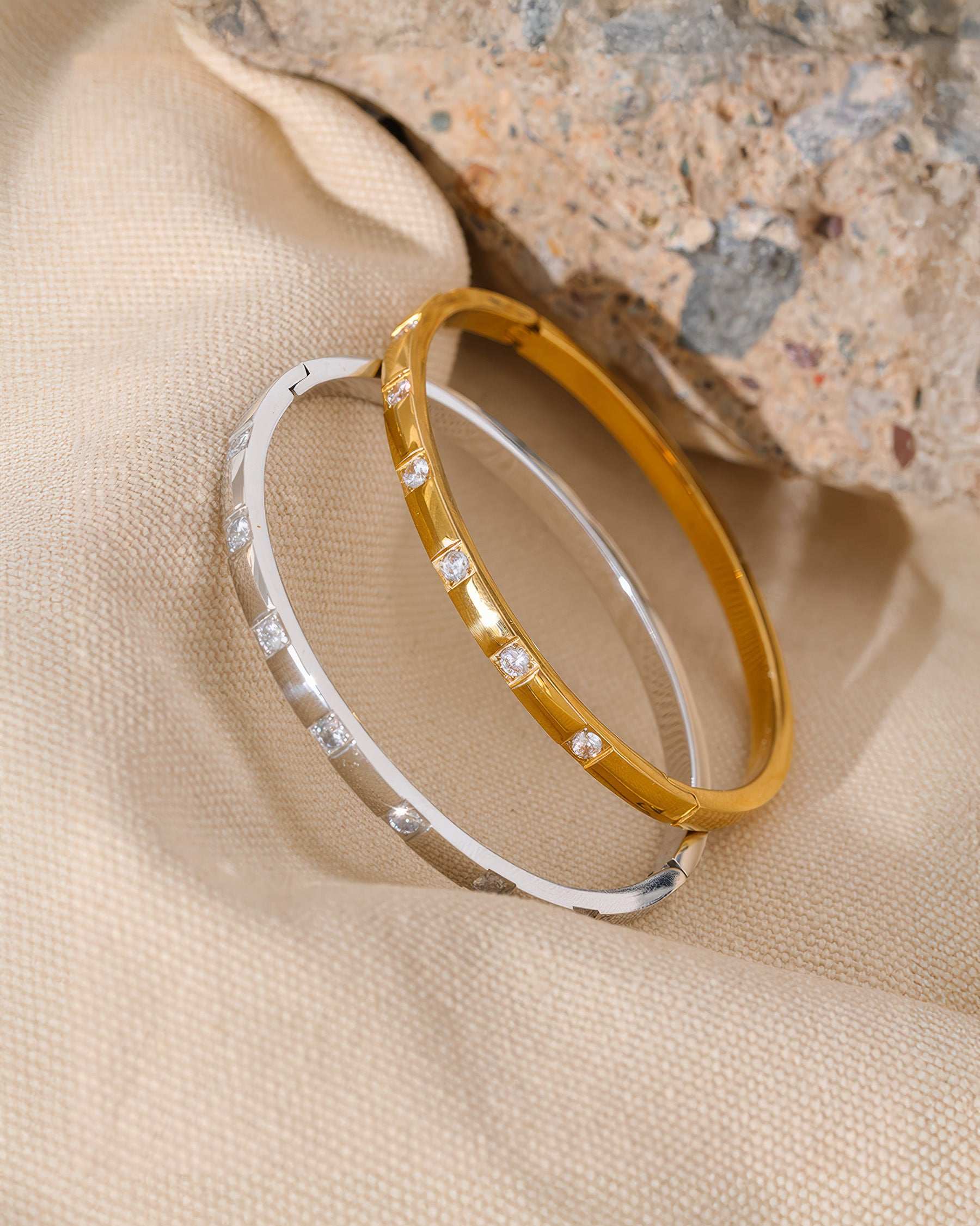 STELLA Crystal Bangle Bracelet - Gold - Additional View - Ohh Glam