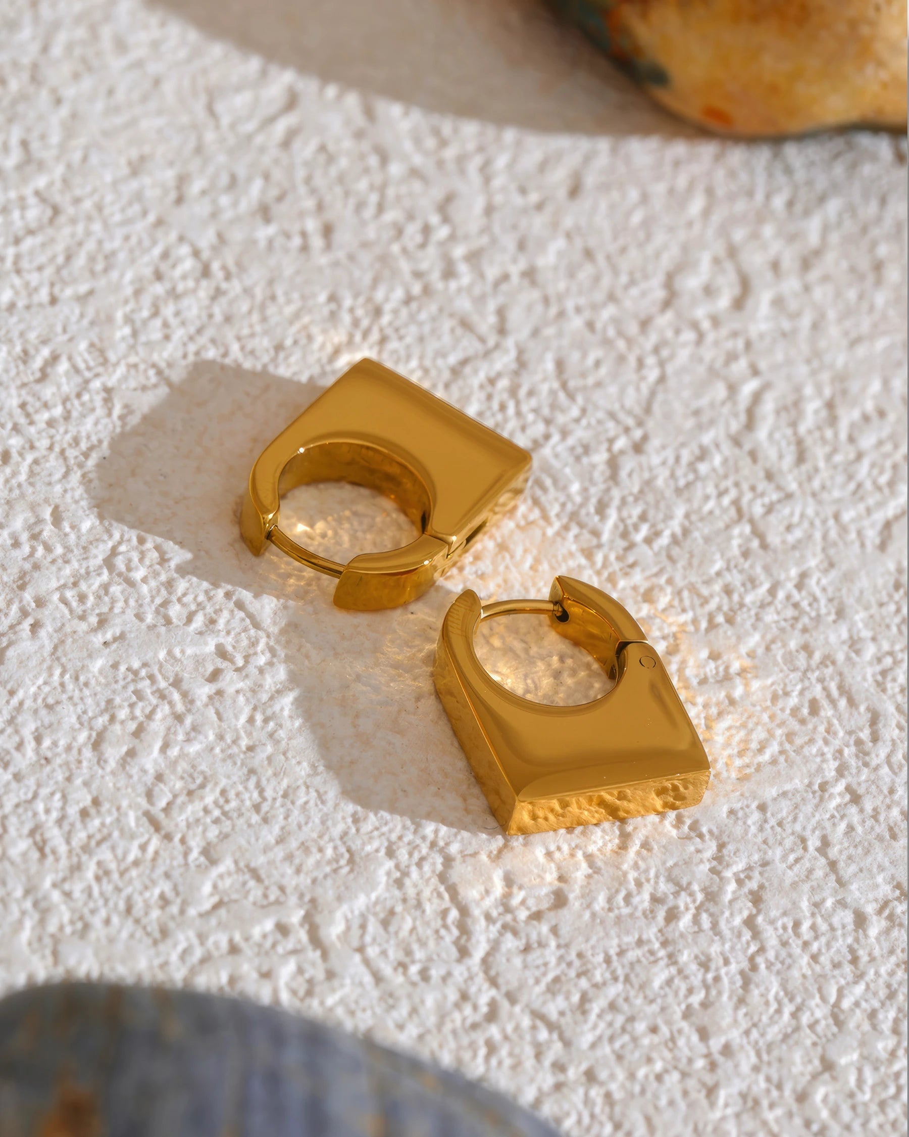 SUNSHINE Charm Hoops - Gold - Back View - Ohh Glam