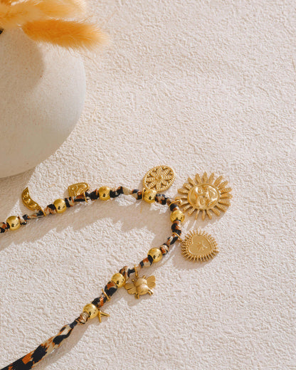 Savanna Charm Necklace - Gold - Side View - Ohh Glam