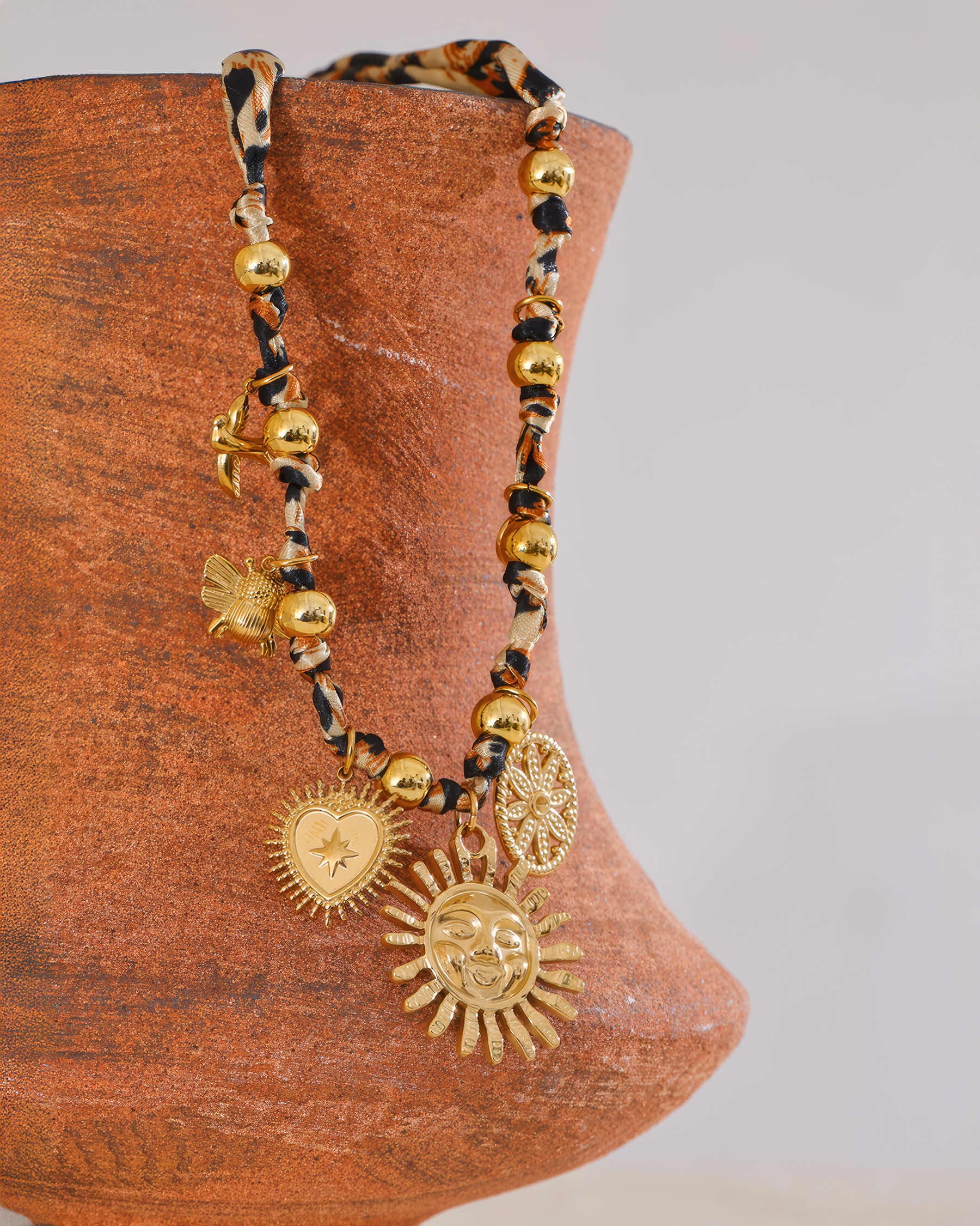 Savanna Charm Necklace - Gold - Back View - Ohh Glam