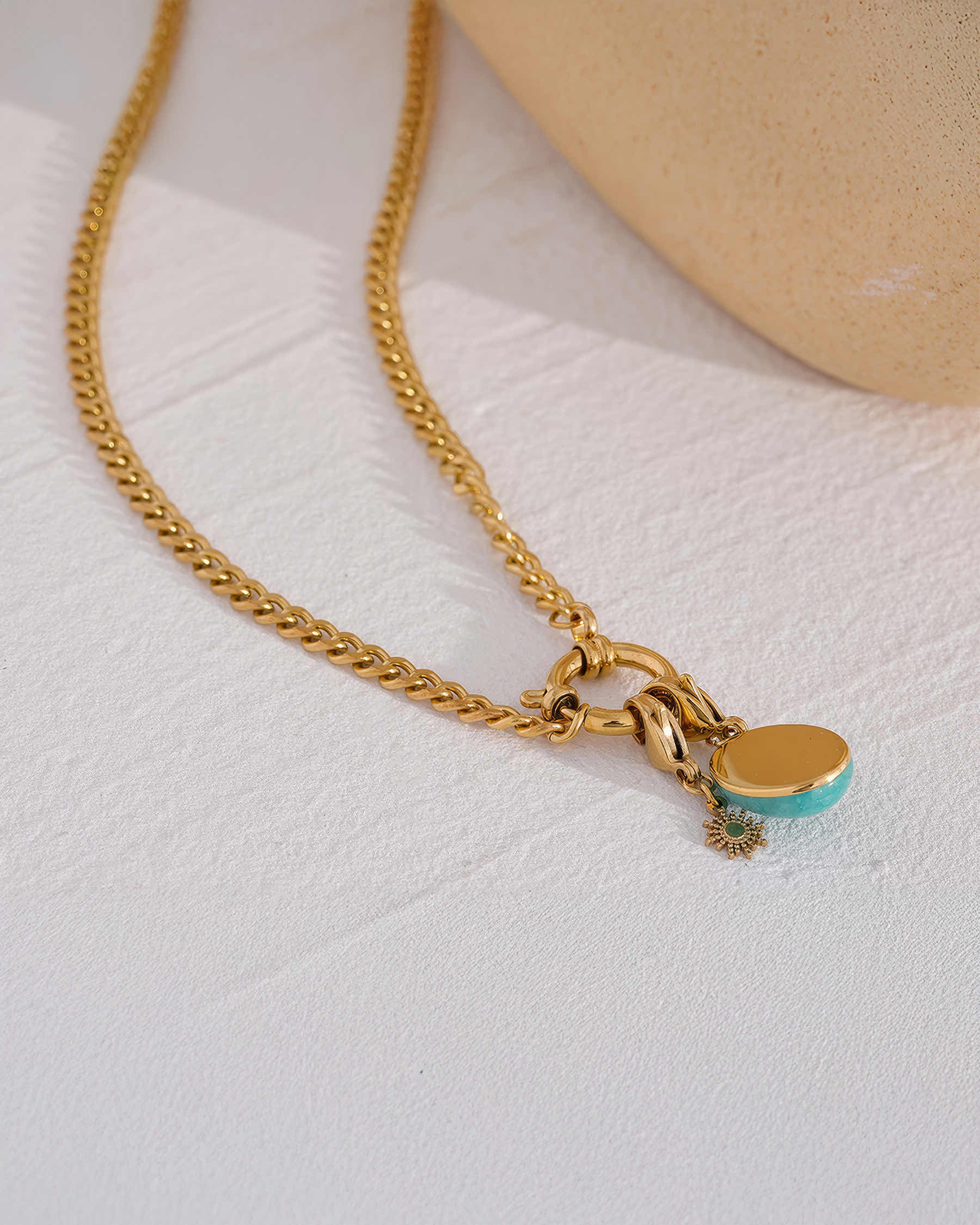 Seraphina Blue Stone Necklace - 316L Stainless Steel - Additional View - Ohh Glam