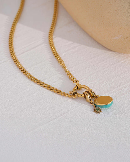 Seraphina Blue Stone Necklace - 316L Stainless Steel - Additional View - Ohh Glam