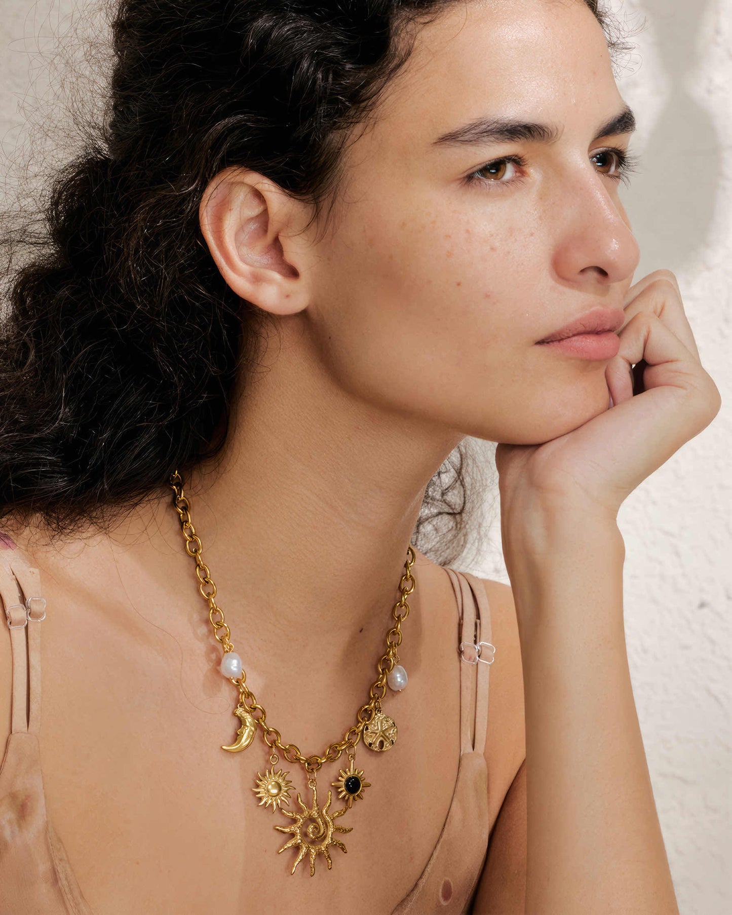 Solara Celestial Necklace - 316L Stainless Steel - Gold - Additional View - Ohh Glam