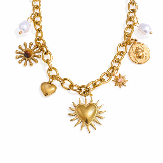 Solis Heart Charm Necklace - Ohh Glam