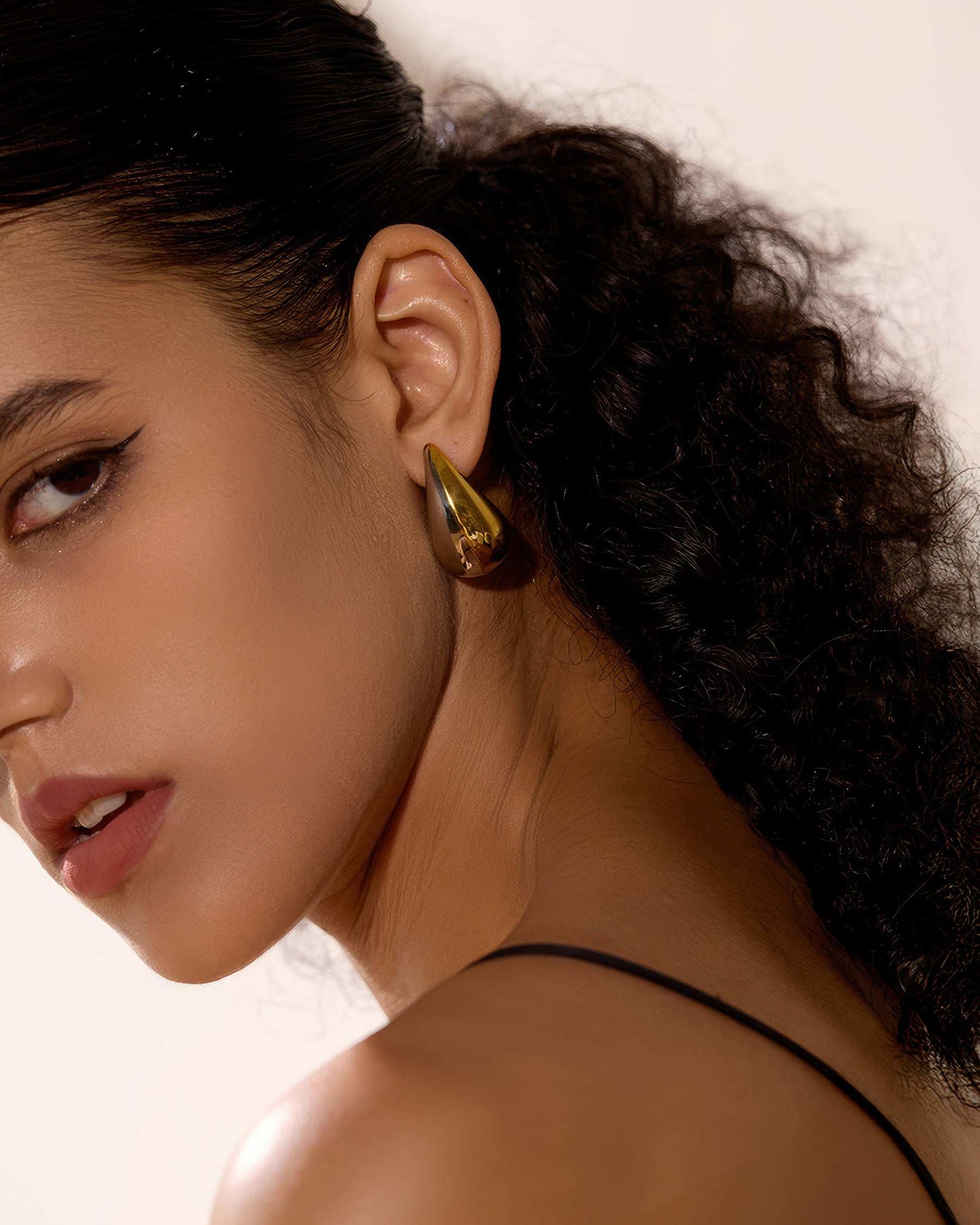 TEARDROP Statement Studs - Gold - Additional View - Ohh Glam