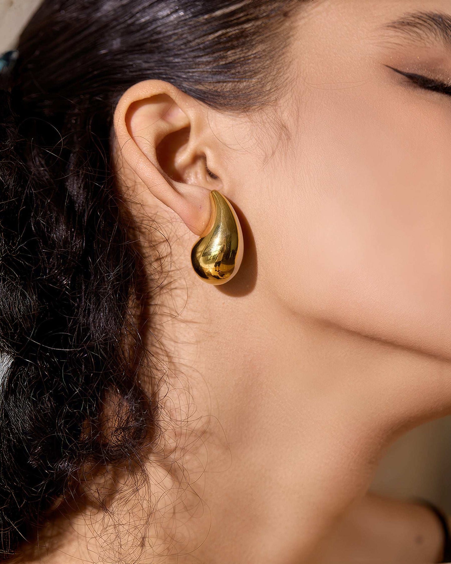 TEARDROP Statement Studs - Gold - Additional View - Ohh Glam