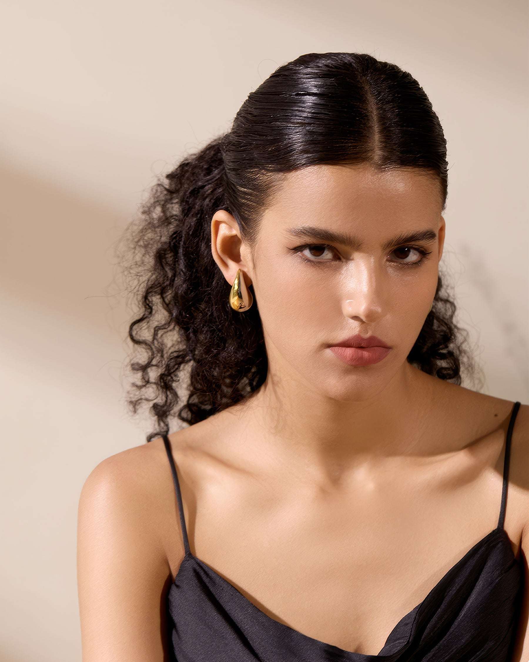 TEARDROP Statement Studs - Gold - Additional View - Ohh Glam
