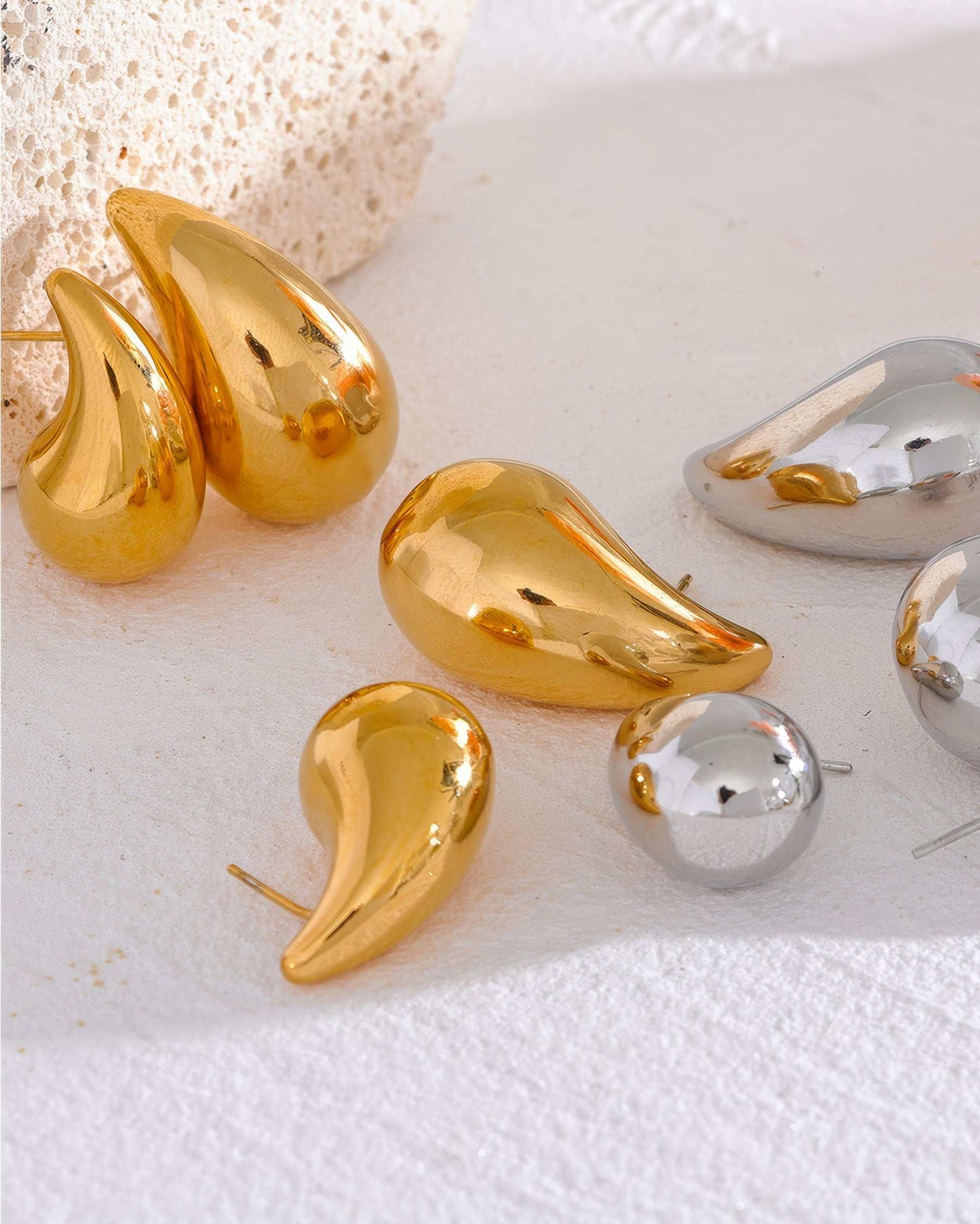TEARDROP Statement Studs - Gold - Additional View - Ohh Glam