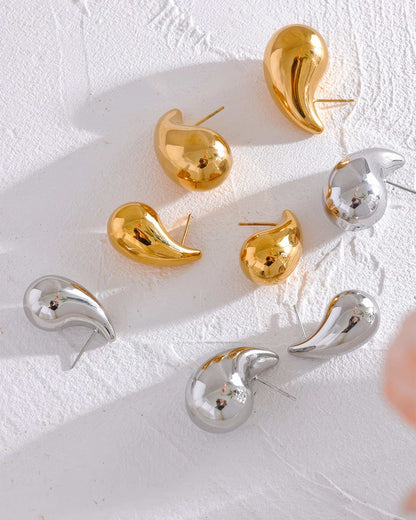 TEARDROP Statement Studs - Gold - Additional View - Ohh Glam
