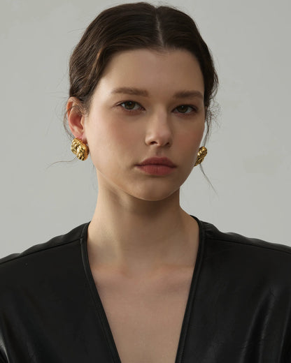 TWILIGHT KNOT Stud Earrings - Gold - Additional View - Ohh Glam