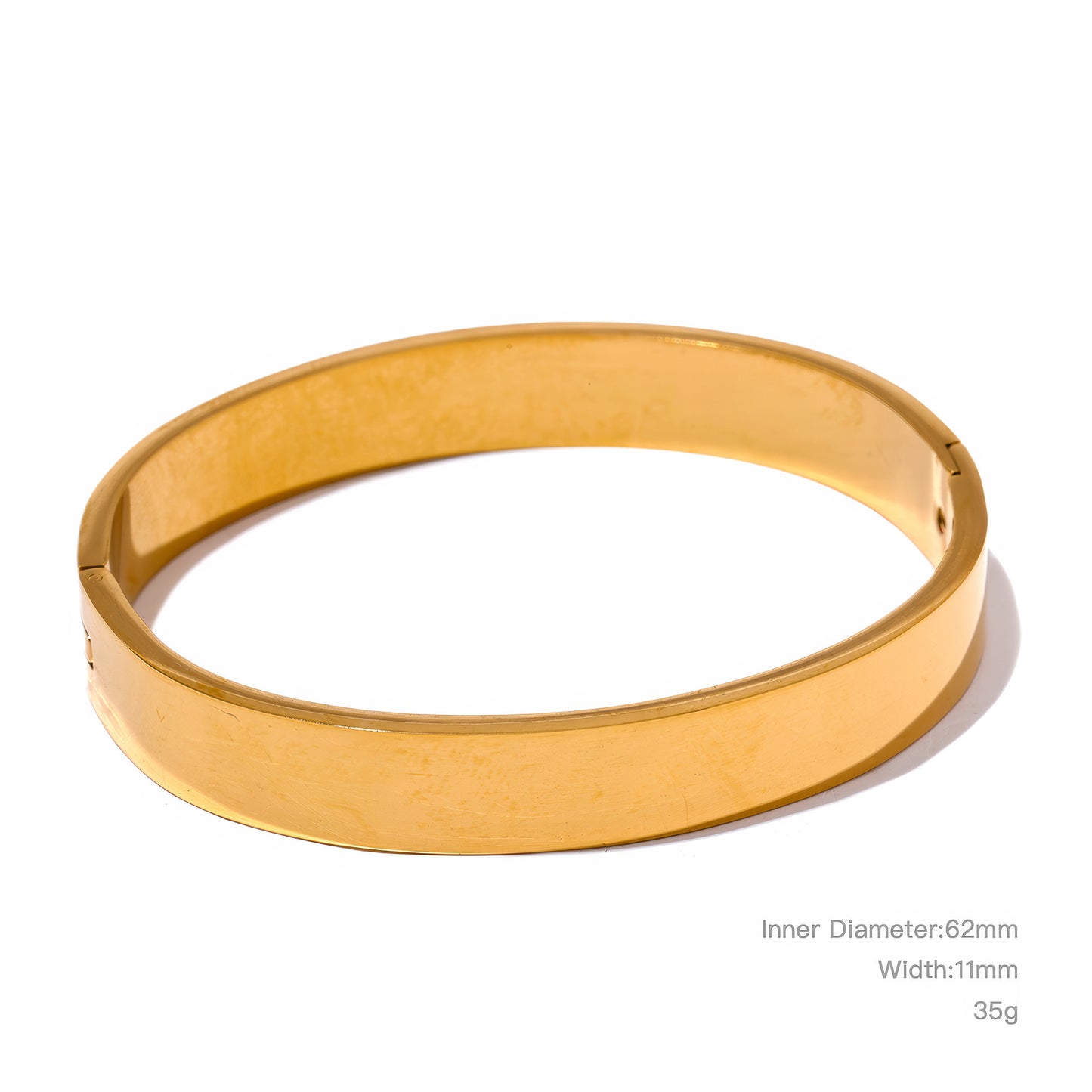 Verona Classic Bangle | Large Fit - Gold - Angled View - Ohh Glam