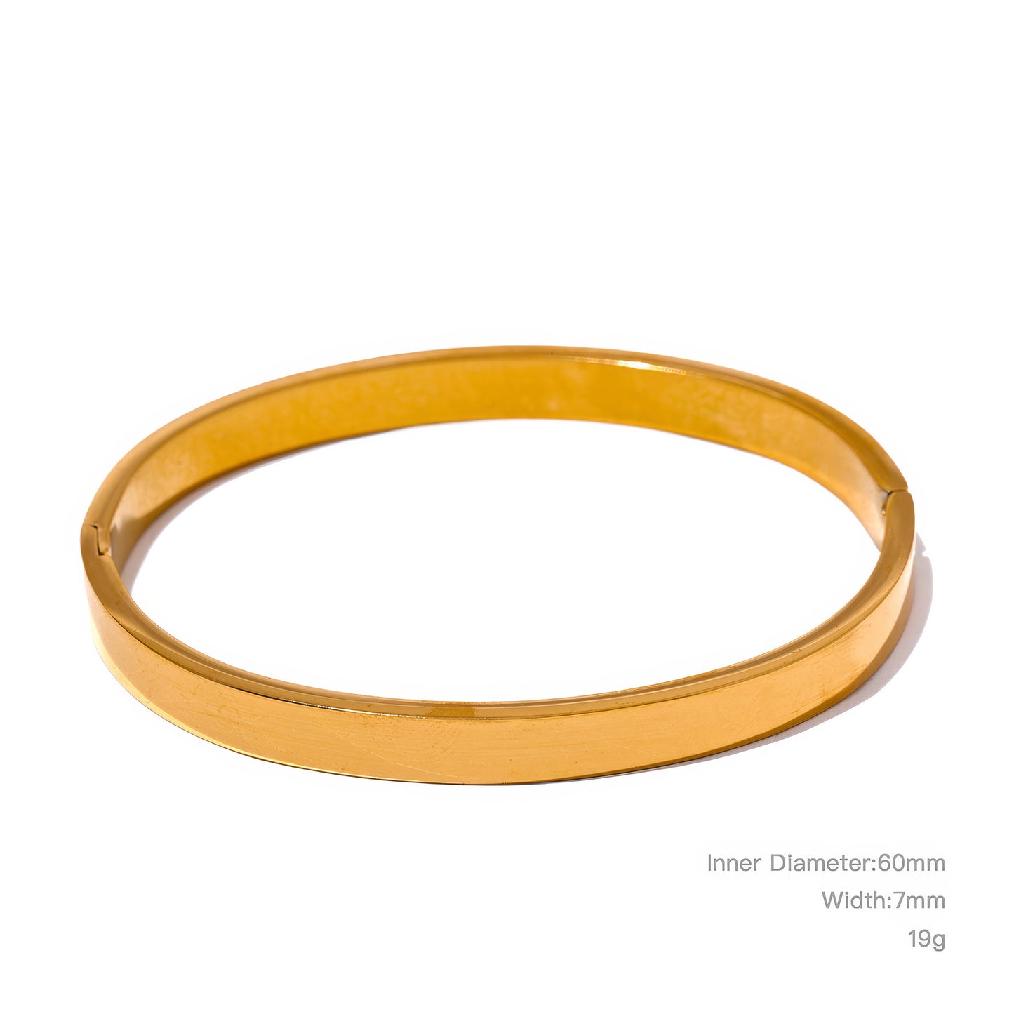 Verona Classic Bangle | Standard Fit - Gold - Angled View - Ohh Glam