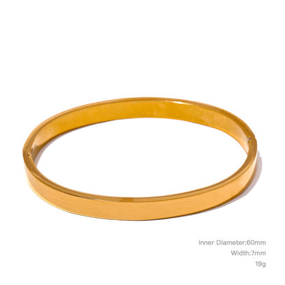 Verona Classic Bangle | Standard Fit - Gold - Front View - Ohh Glam