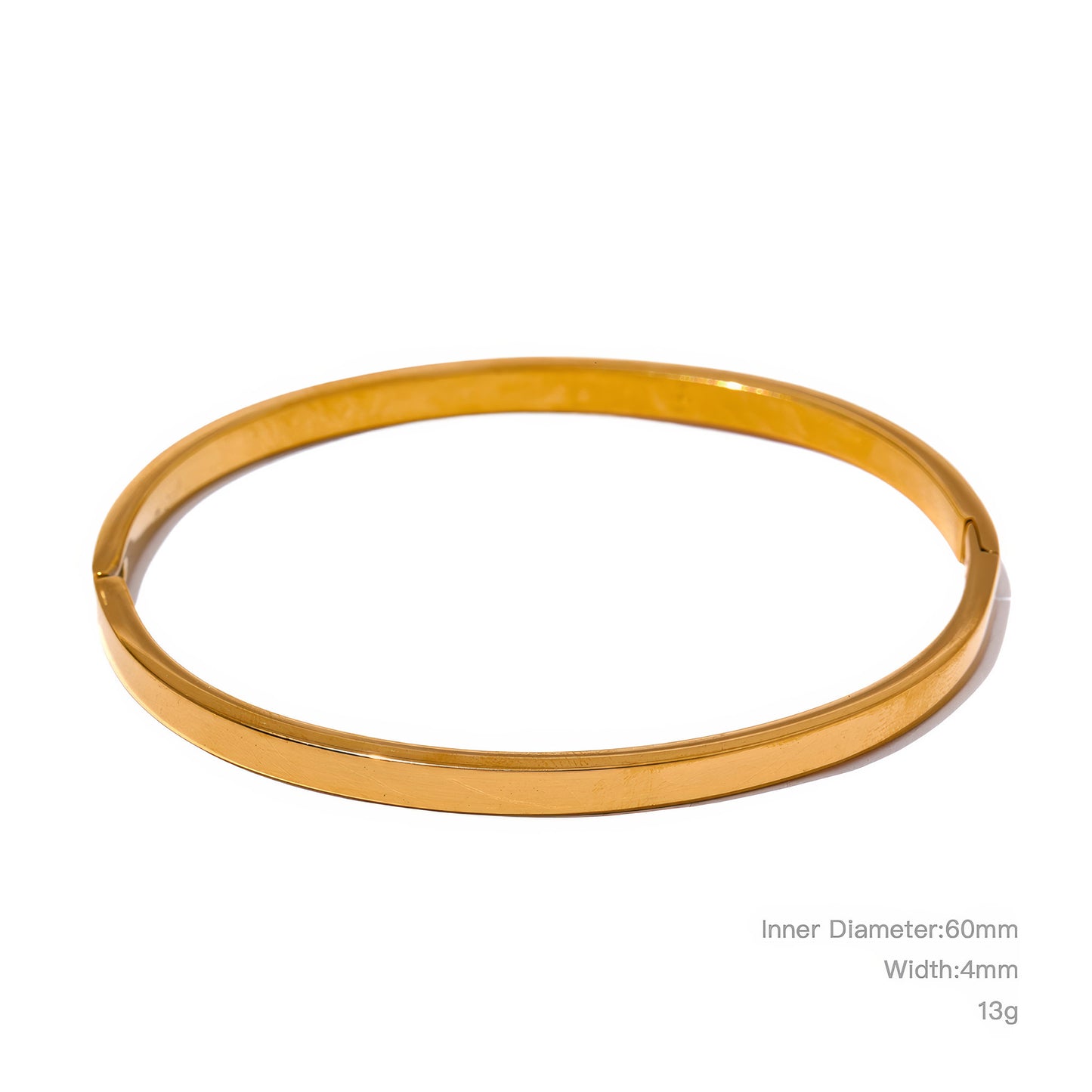 Verona Classic Bangle | Standard Fit - Gold - Angled View - Ohh Glam