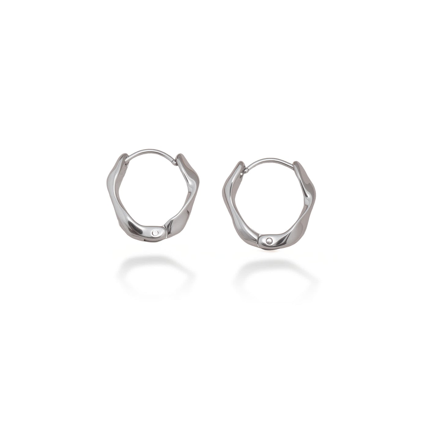 WAVE Huggie Hoop Earrings - Gold - Additional View - Ohh Glam