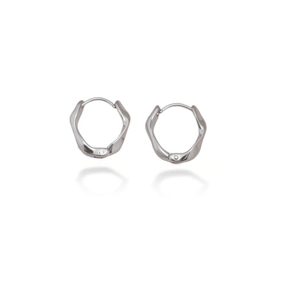 WAVE Huggie Hoop Earrings - Gold - Additional View - Ohh Glam