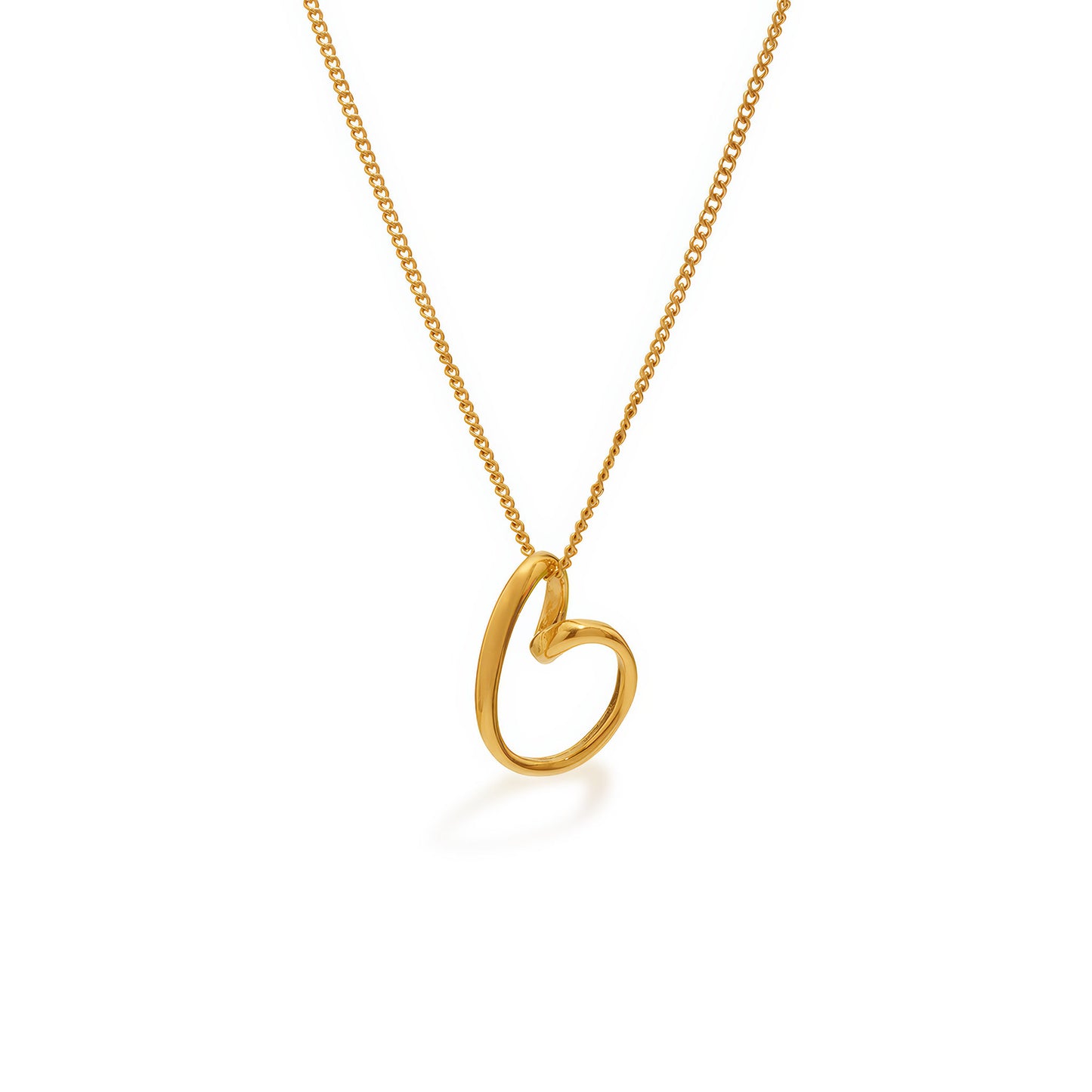 WHISPER Heart Necklace - Gold - Front View - Ohh Glam