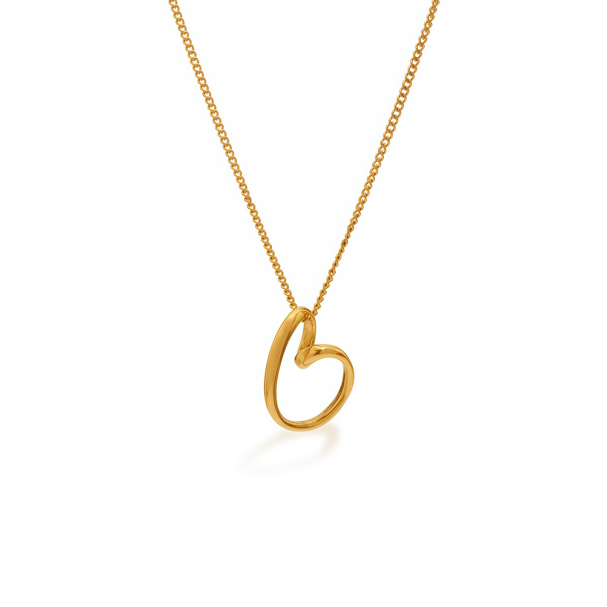 WHISPER Heart Necklace - Gold - Front View - Ohh Glam