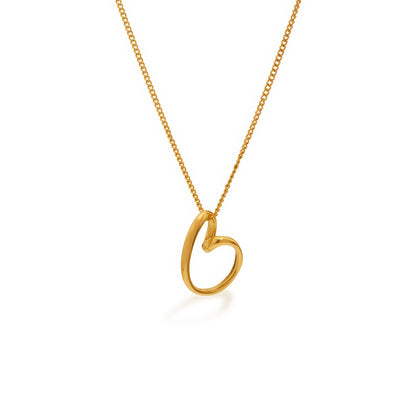 WHISPER Heart Necklace - Gold - Front View - Ohh Glam
