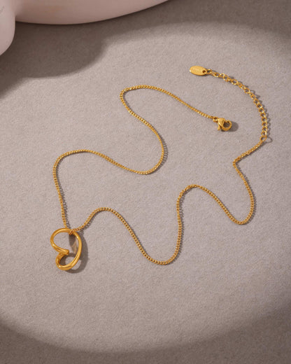 WHISPER Heart Necklace - Gold - Additional View - Ohh Glam