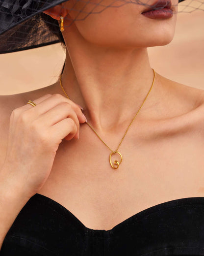 WHISPER Heart Necklace - Gold - Detail View - Ohh Glam