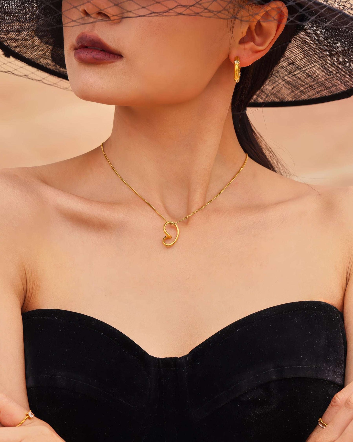 WHISPER Heart Necklace - Gold - Additional View - Ohh Glam