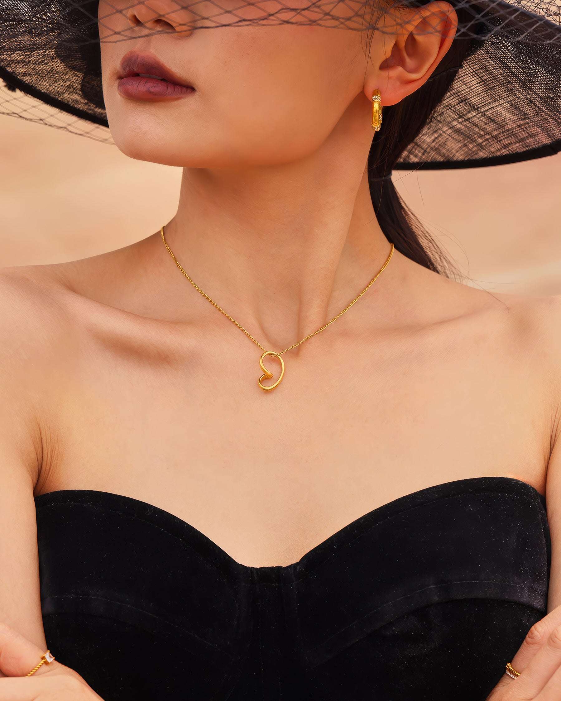 WHISPER Heart Necklace - Gold - Additional View - Ohh Glam