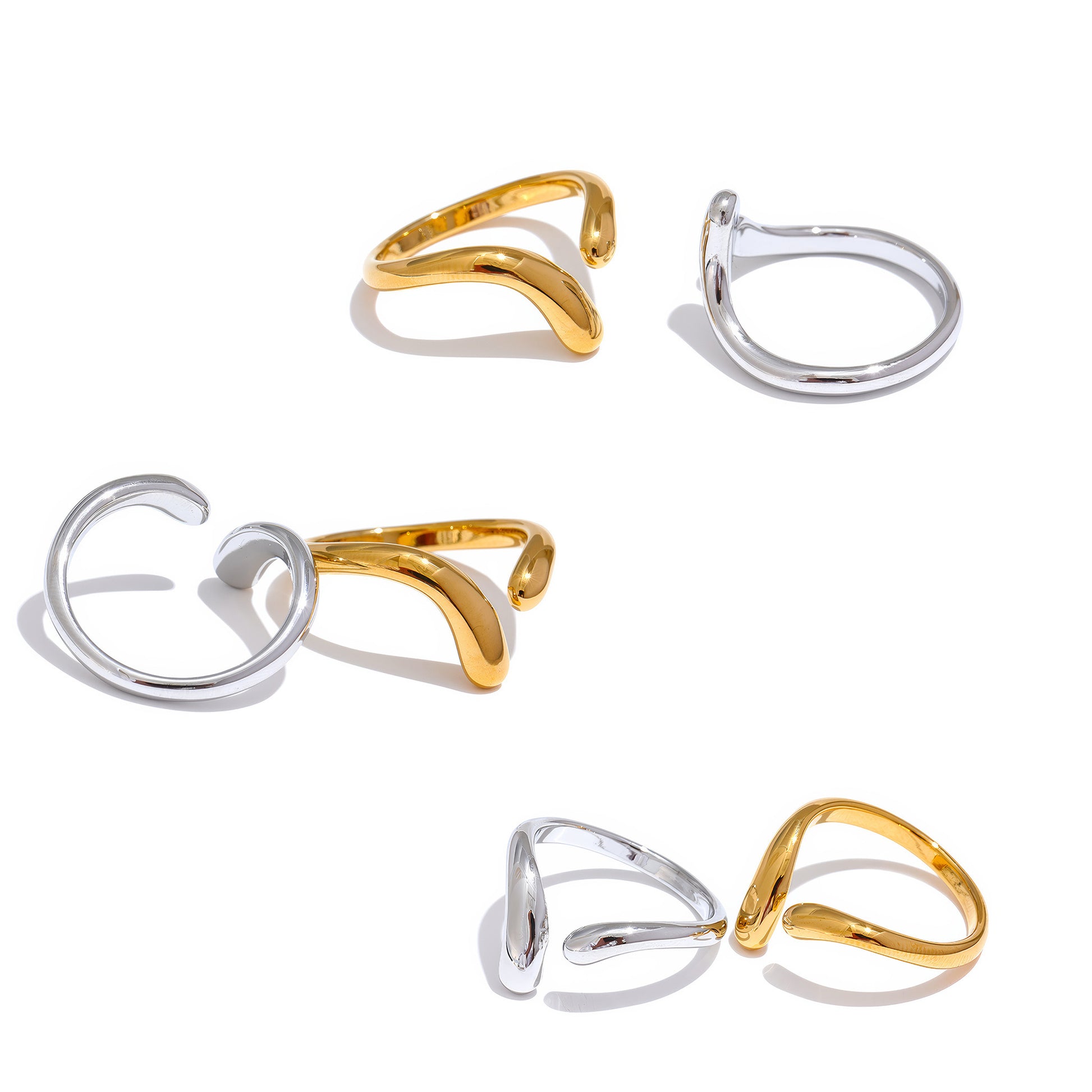 Wave Open Ring - Gold - Additional View - Ohh Glam