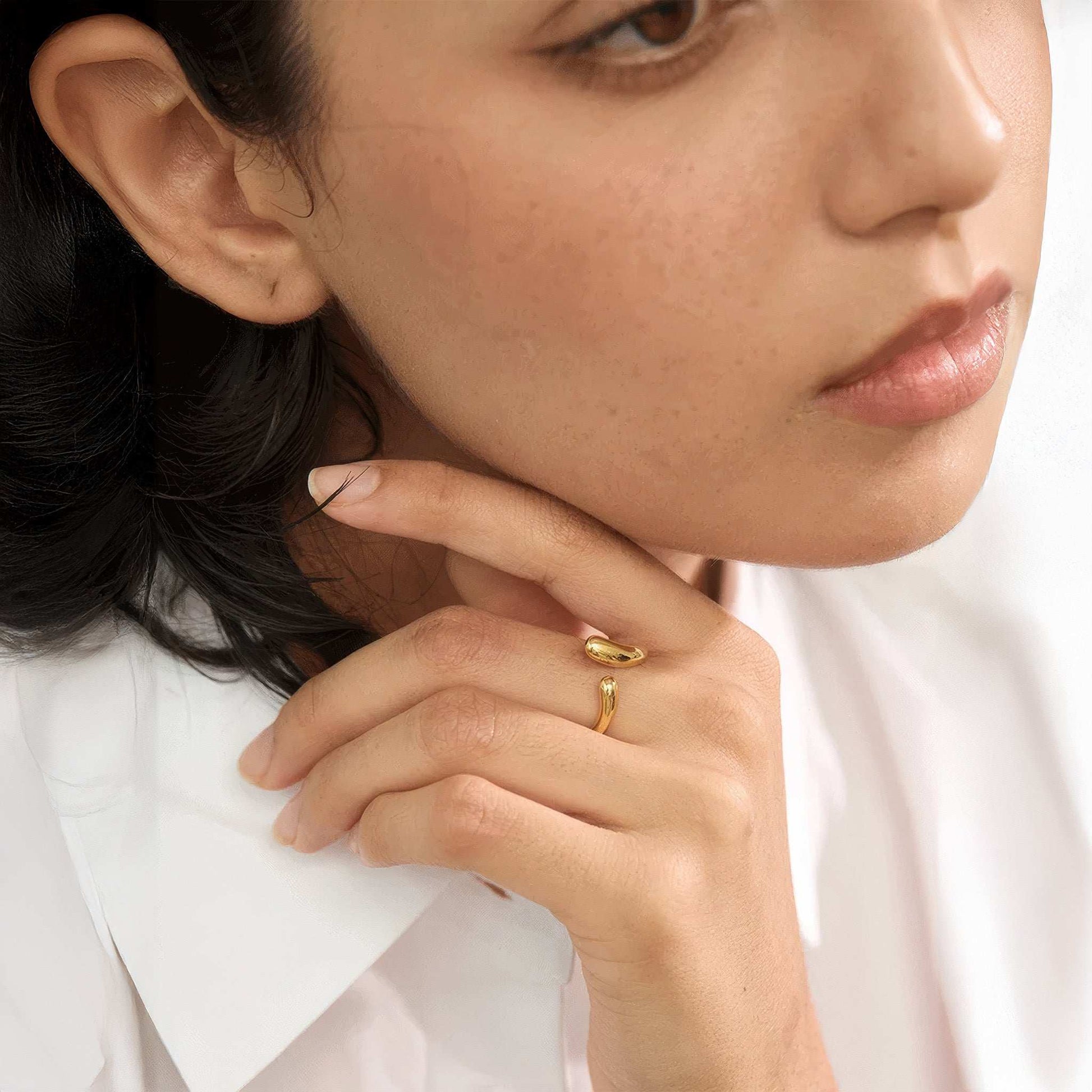 Wave Open Ring - Gold - Additional View - Ohh Glam