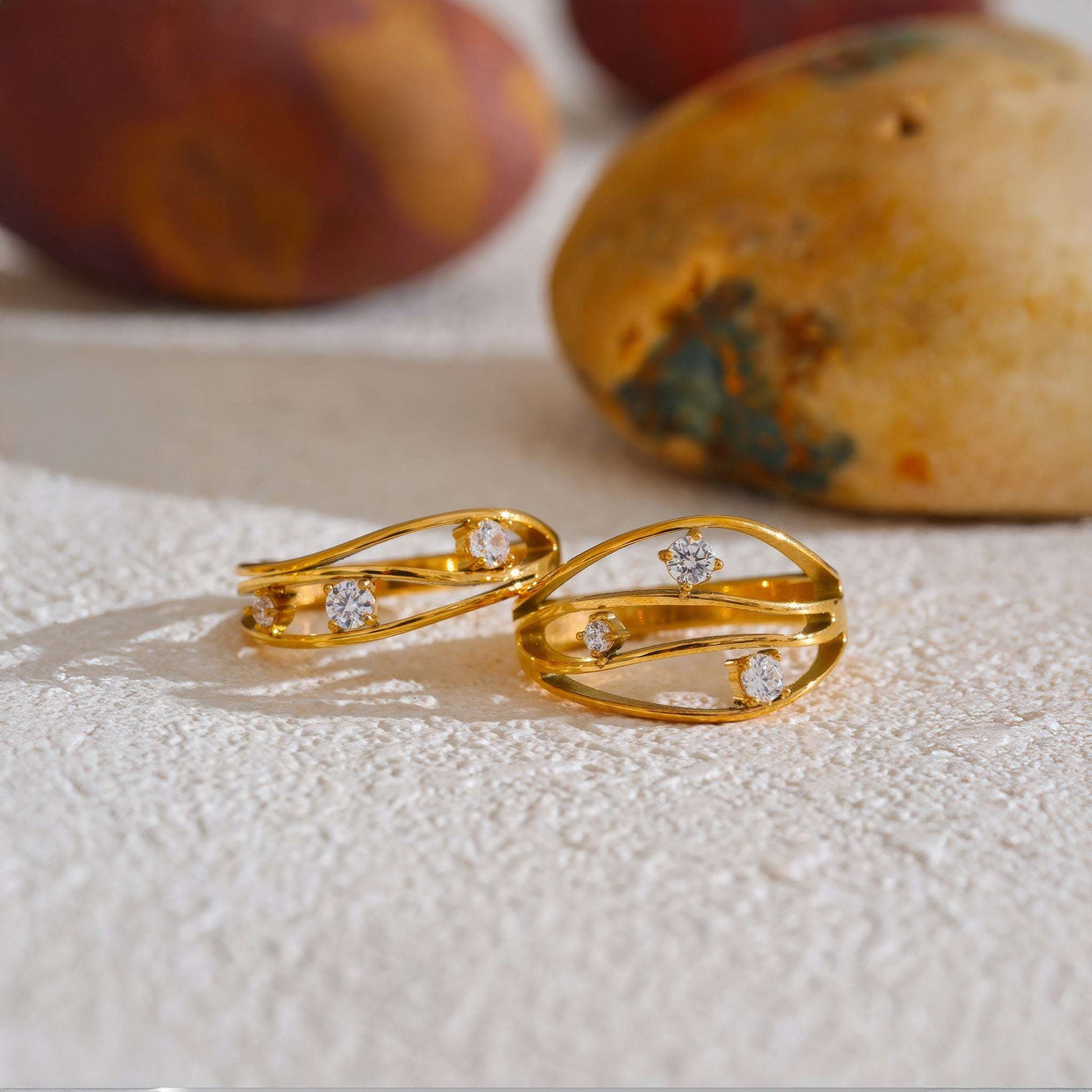 Woven Crystal Ring - Gold - Additional View - Ohh Glam