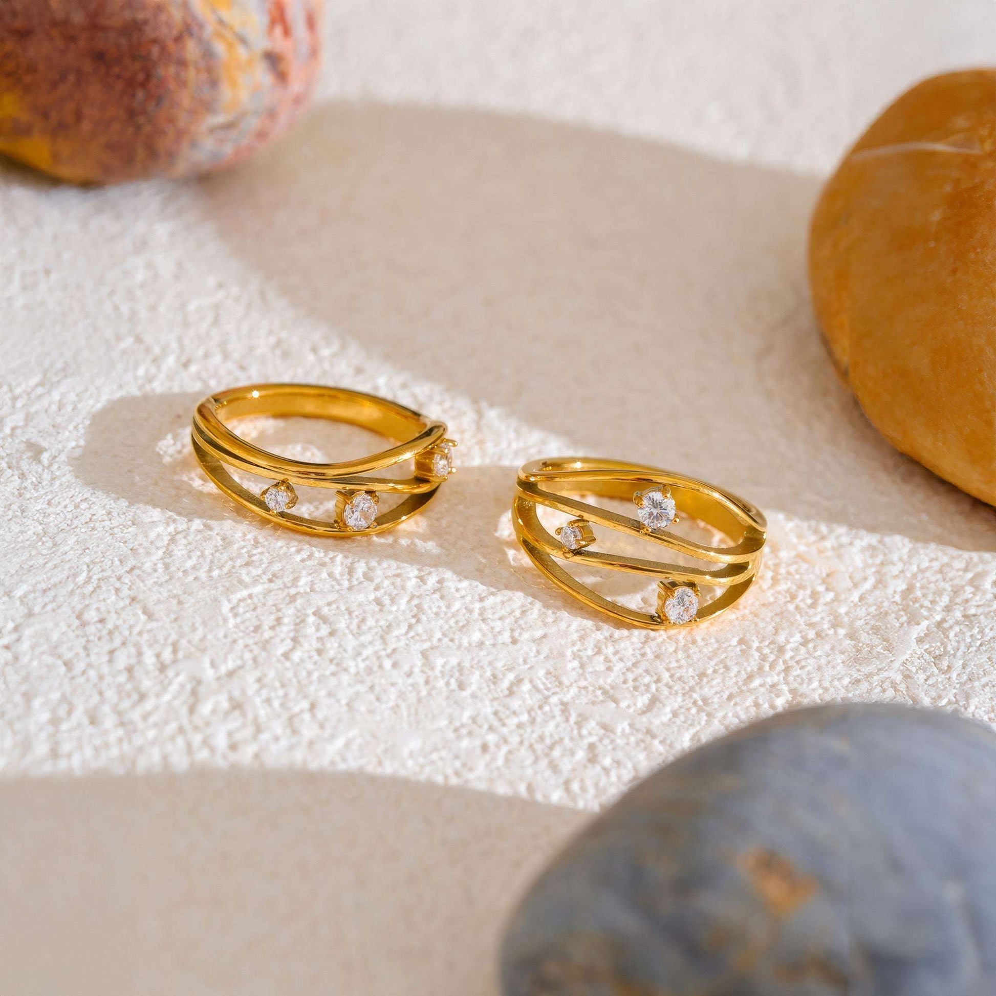 Woven Crystal Ring - Gold - Additional View - Ohh Glam