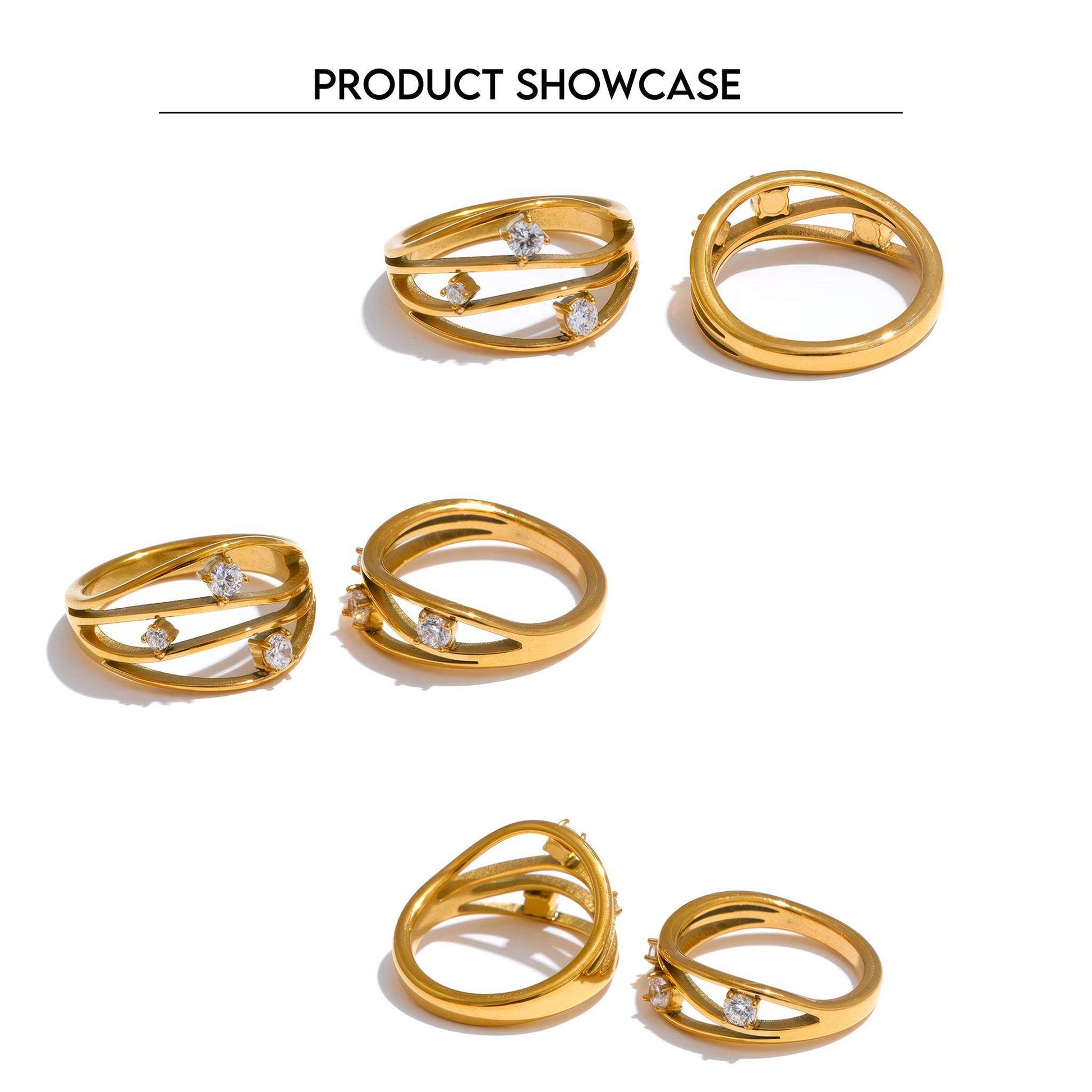 Woven Crystal Ring - Gold - Additional View - Ohh Glam