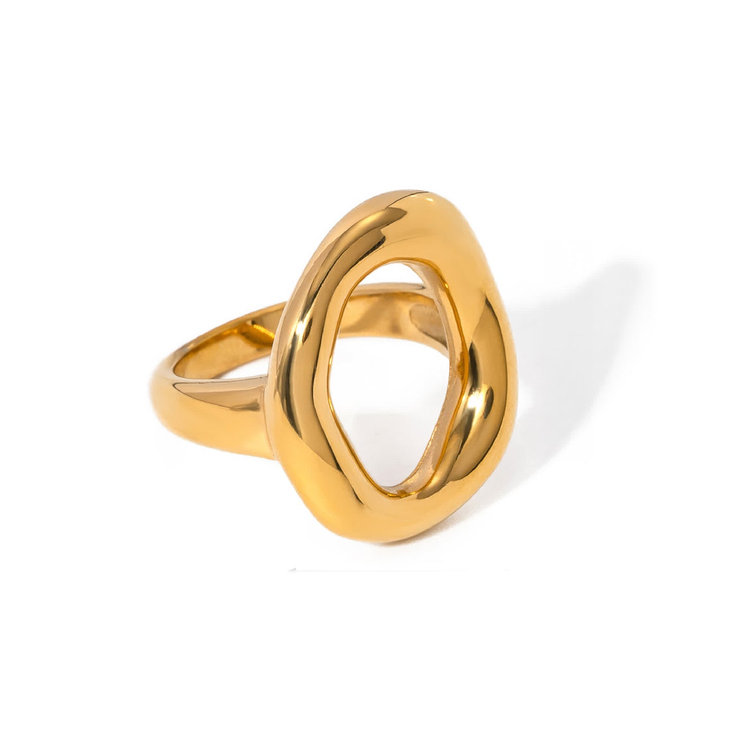 ZENITH Geometric Statement Ring - Gold - Front View - Ohh Glam