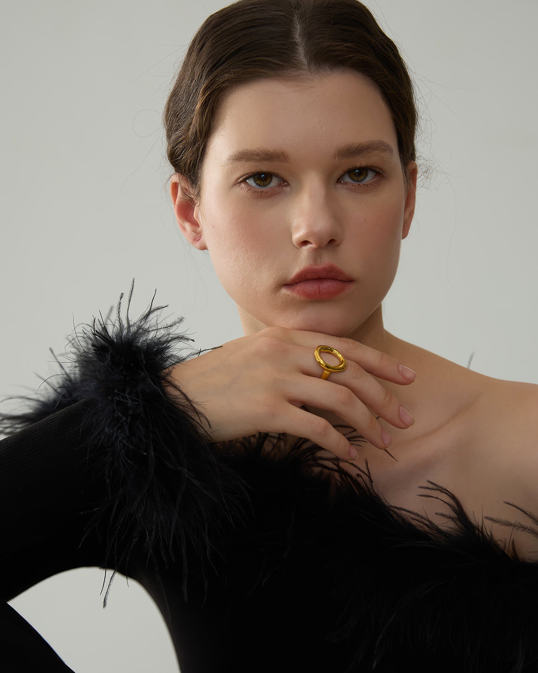 ZENITH Geometric Statement Ring - Gold - Detail View - Ohh Glam