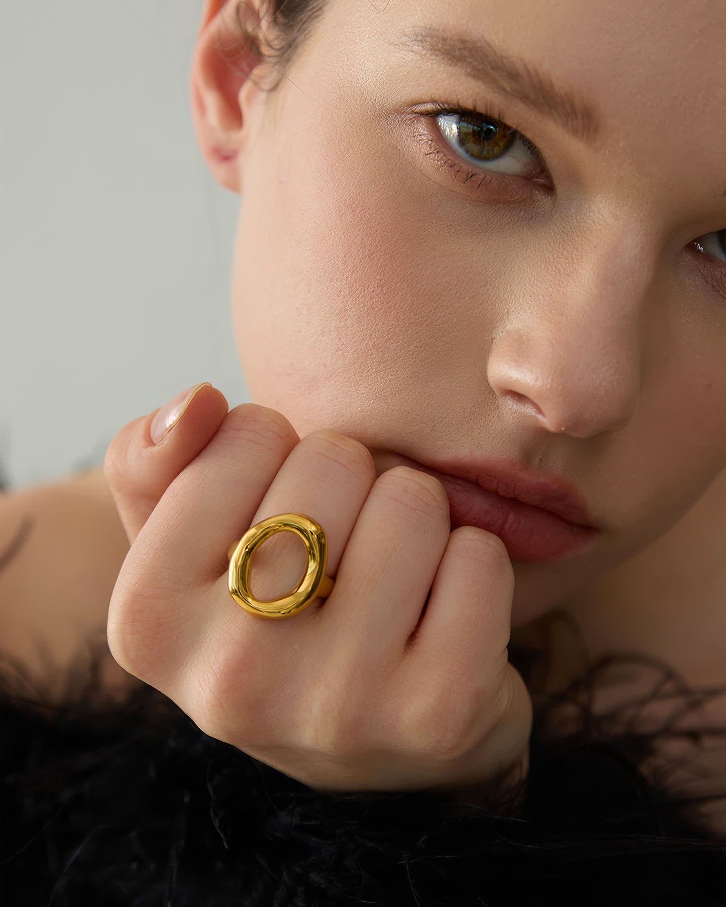ZENITH Geometric Statement Ring - Gold - Additional View - Ohh Glam