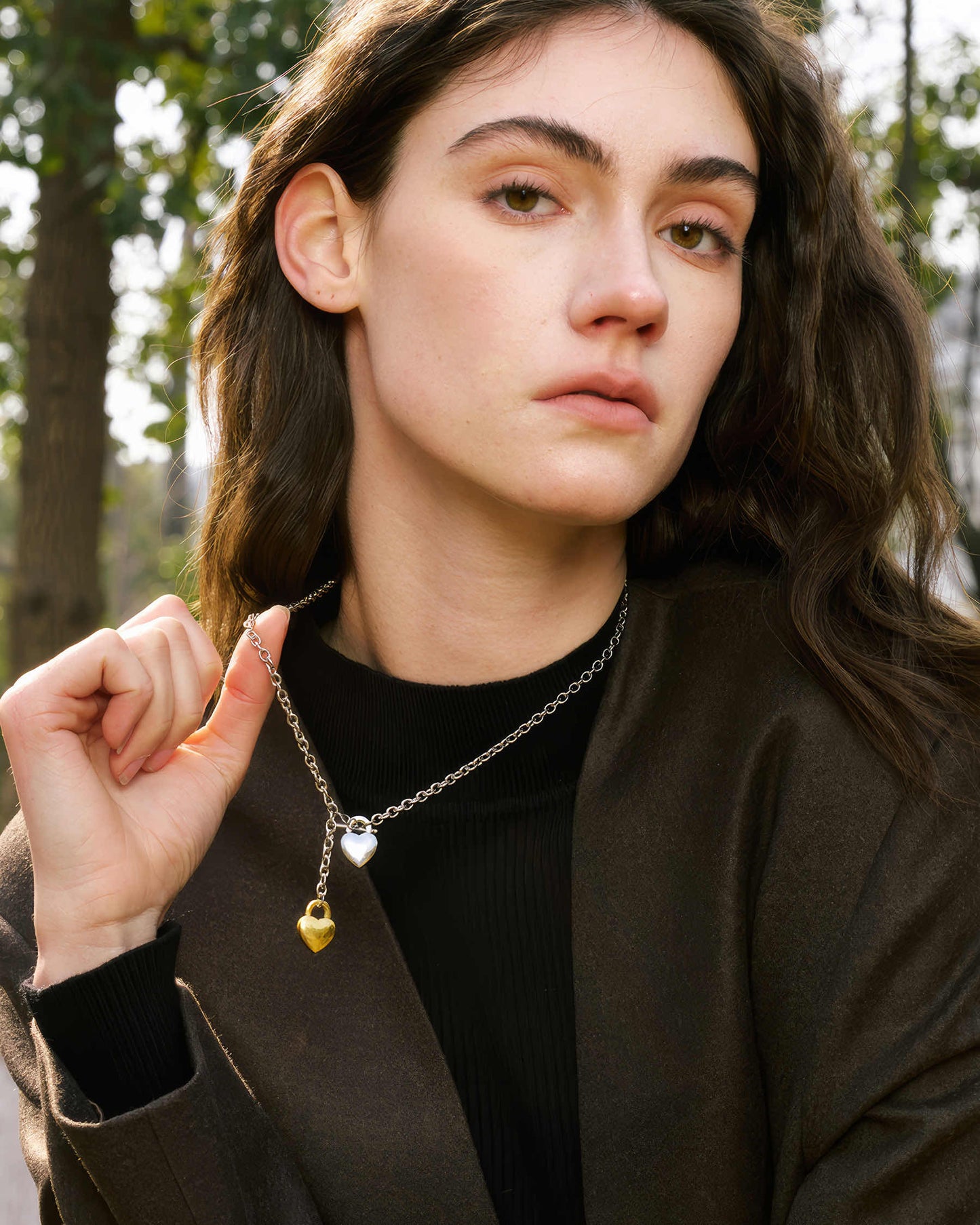 Zeni Heart Necklace - 316L Stainless Steel - Side View - Ohh Glam