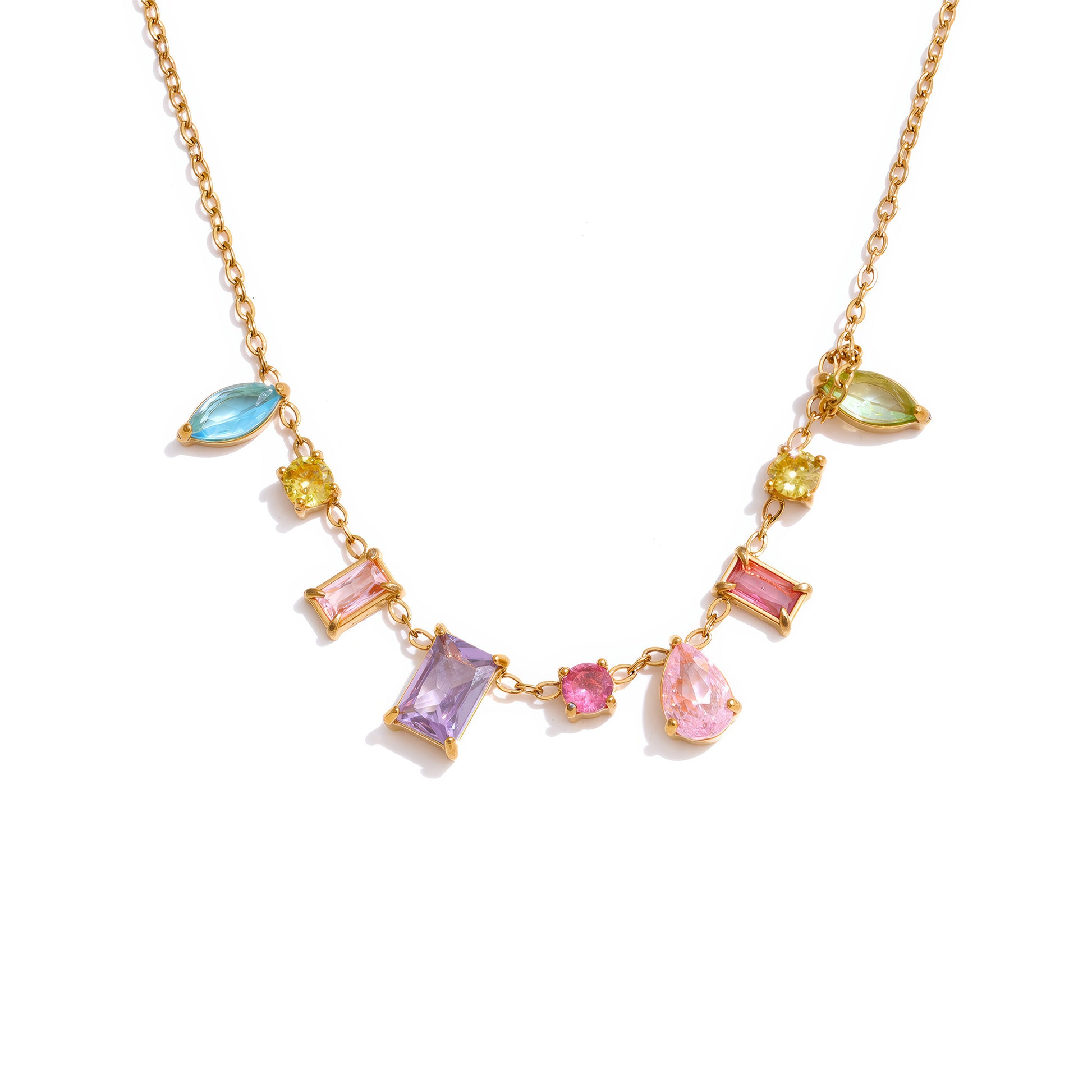 Zenya Prism Necklace - 18K - Front View - Ohh Glam