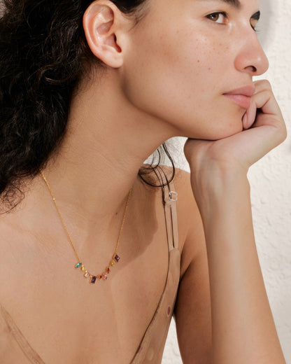 Zenya Prism Necklace - 18K - Side View - Ohh Glam