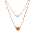 Layered Pearl & Heart Necklace