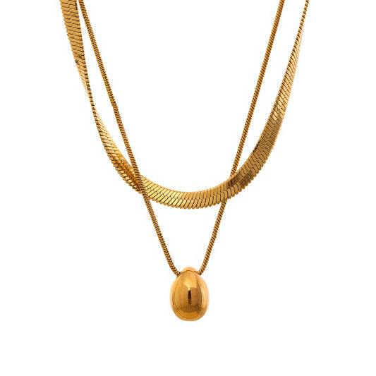 Layered Snake Drop Necklace - Ohh Glam