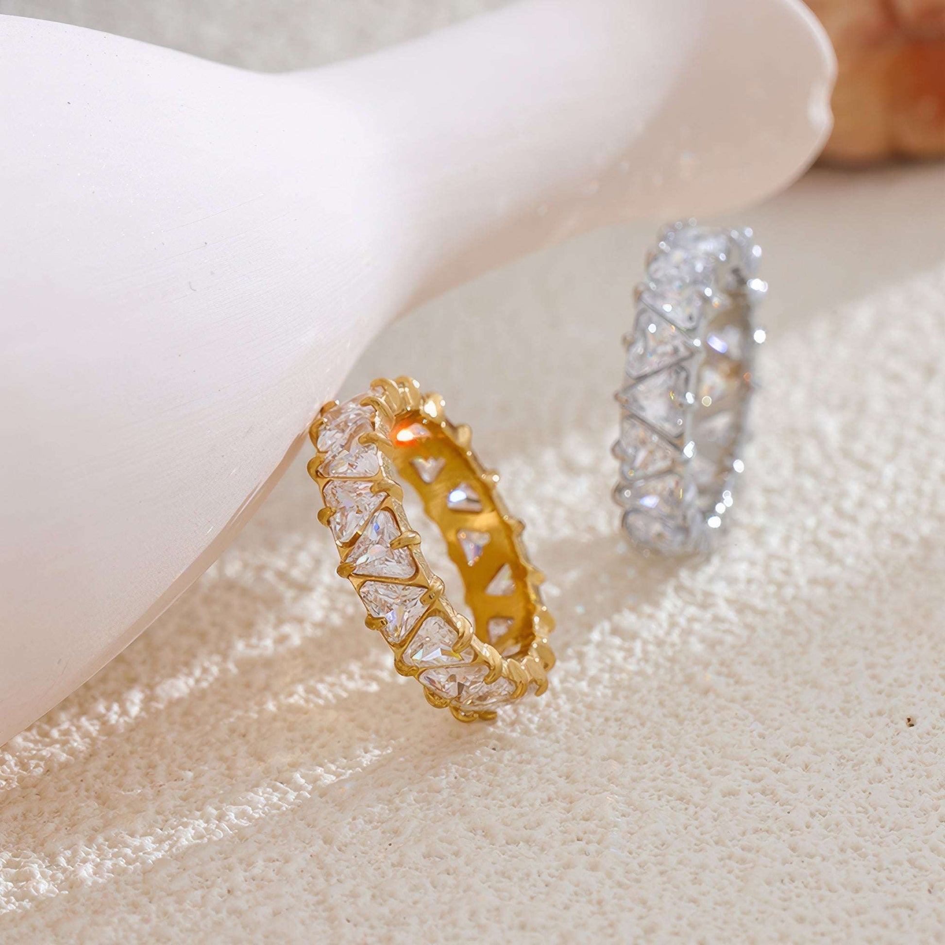 Heart Eternity Ring - Gold - Additional View - Ohh Glam