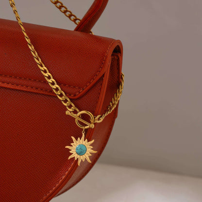 Sunflower Charm Necklace - Gold - Additional View - Ohh Glam