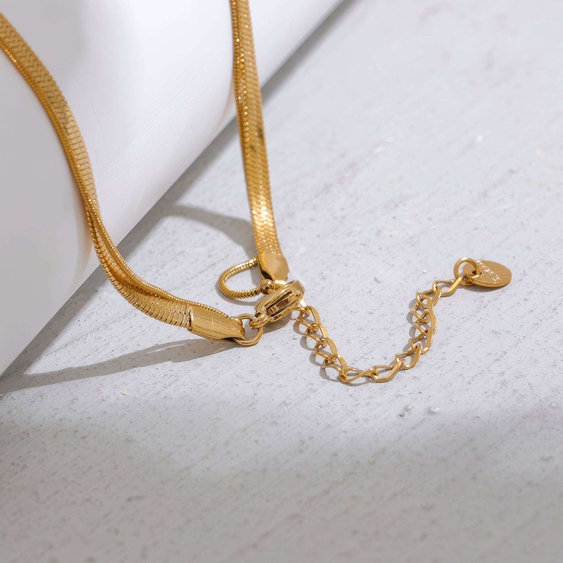 Layered Snake Drop Necklace - Gold - Additional View - Ohh Glam