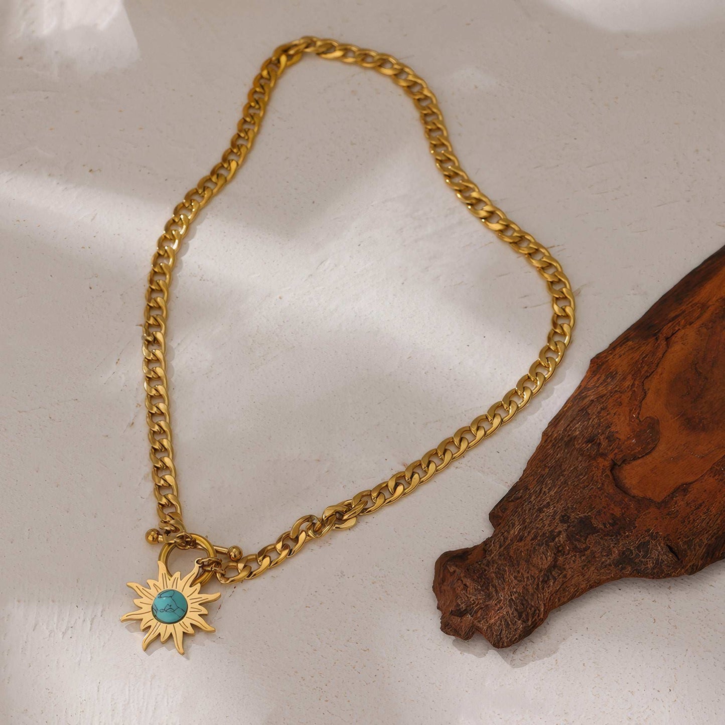 Sunflower Charm Necklace - Gold - Additional View - Ohh Glam