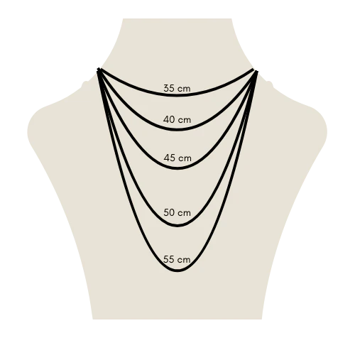 Women's necklace length reference: 35–55 cm